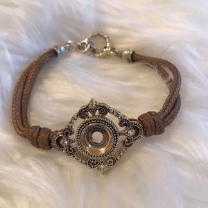 Lottie Dottie Bracelet. Khaki w/ faux diamonds.